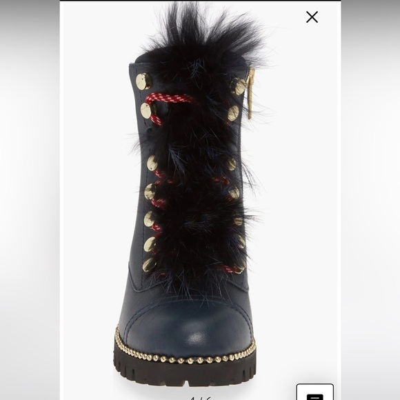 Cecelia New York navy blue boots with the fur!  Excellent condition! - Picture 9 of 9